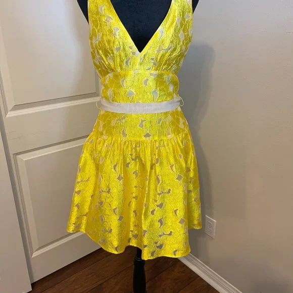 strapless open back dress YELLOW SILK OPEN BACK SHOULDER DRESS FRANKIS, hand made